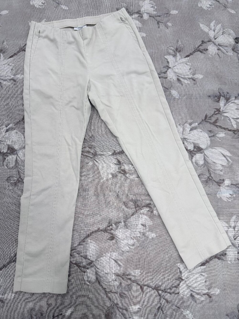 J. Jill Essential Cotton Stretch Petite 2 Beige Slim Ankle Pants Career